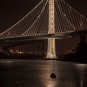 Oakland Bay Bridge mit Mond und C.D.Friedrich - nachts nach einem Bier in der Treasure Island Bar&Grill 