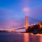 Golden Gate am Abend von der Horseshoe Bay aus