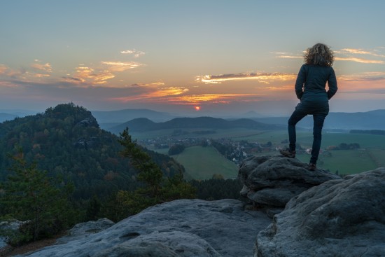 Die Wandererin über dem nicht vorhandenen Nebelmeer